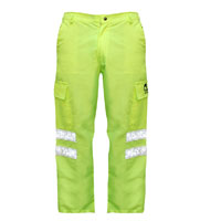 Pantalón cargo de microfibra flúo con reflectivos